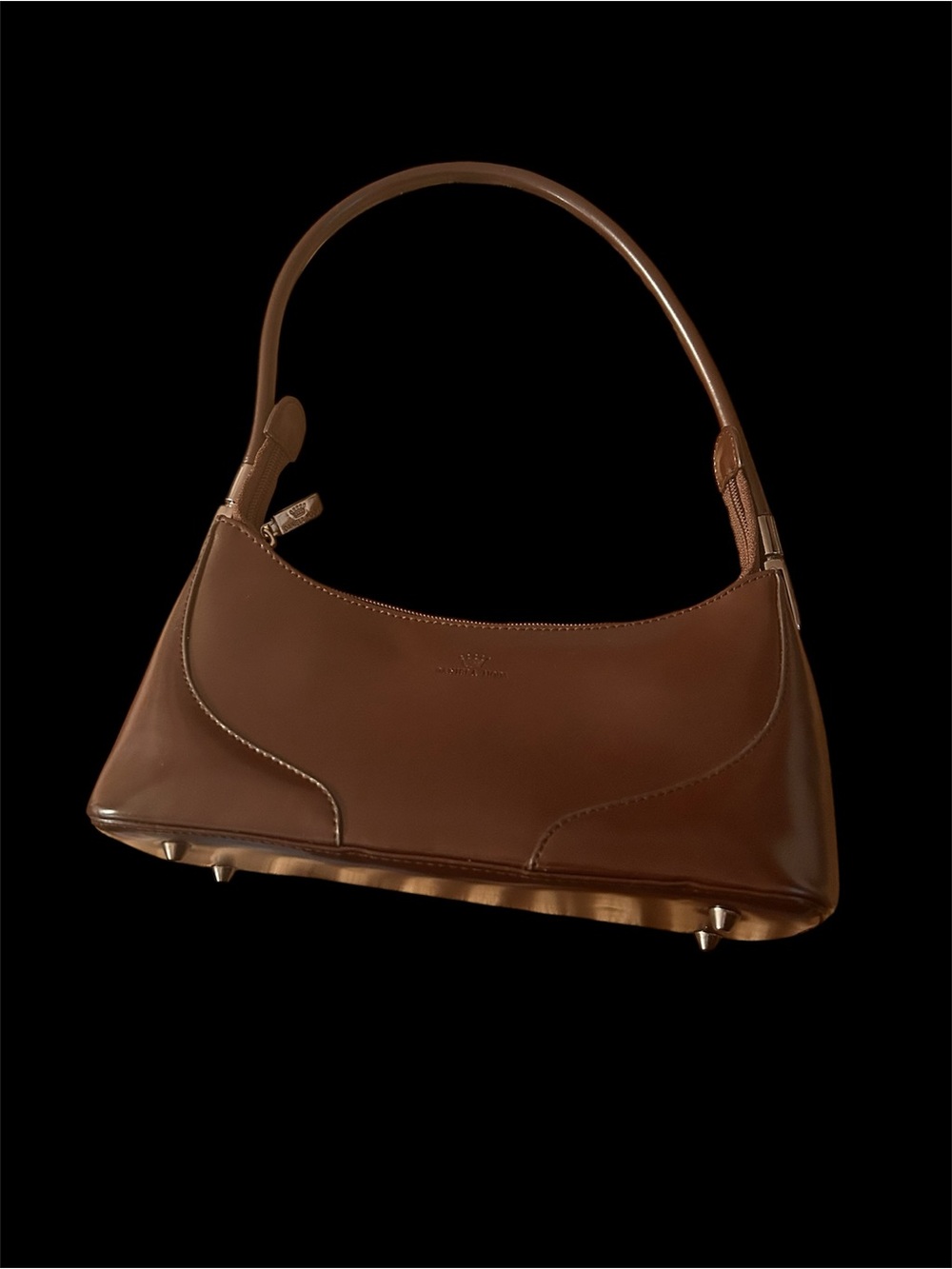 Vera Pelle Daniel Moda small Dark Brown Shoulder Bag EUC #y2k - Picture 2 of 8
